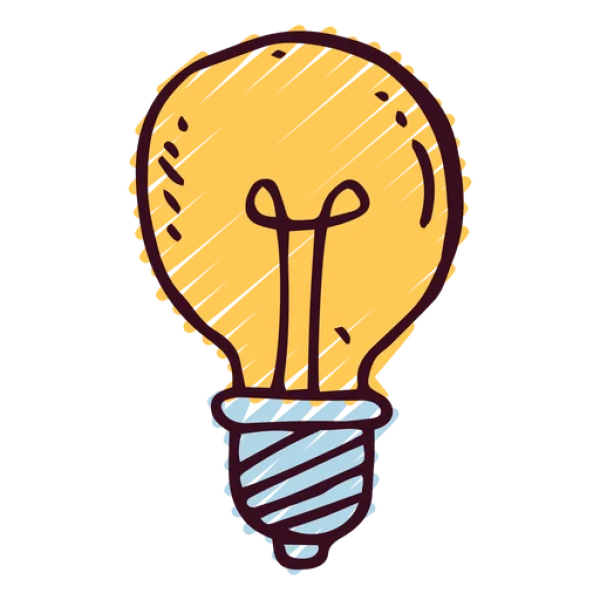 Hand-Drawn Lightbulb Idea PNG Transparent