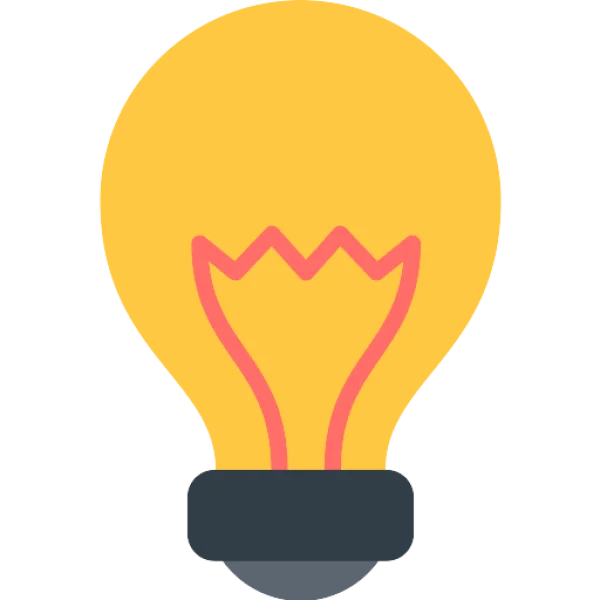 Glowing Yellow Lightbulb Icon PNG Transparent Background