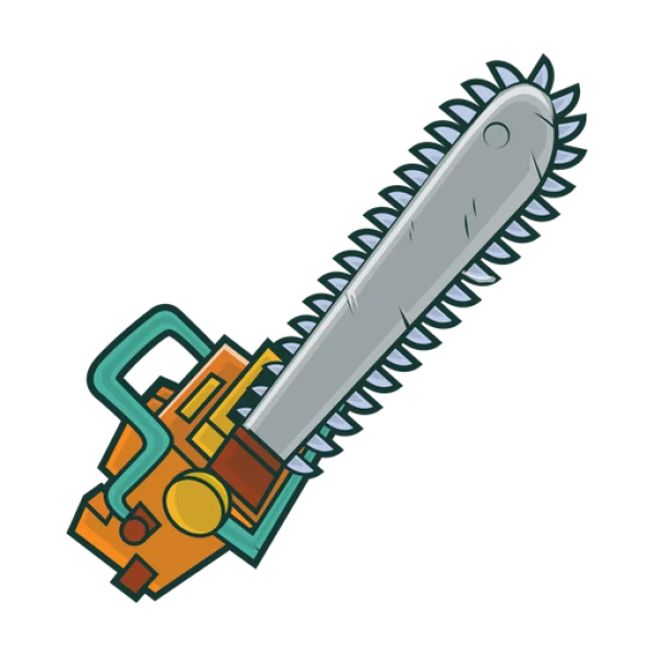 Cartoon Chainsaw PNG Transparent Background