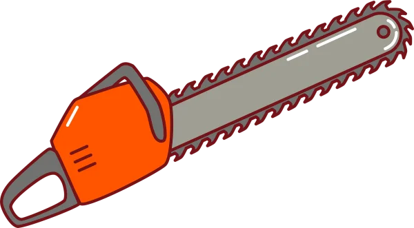 Orange Cartoon Chainsaw PNG Transparent