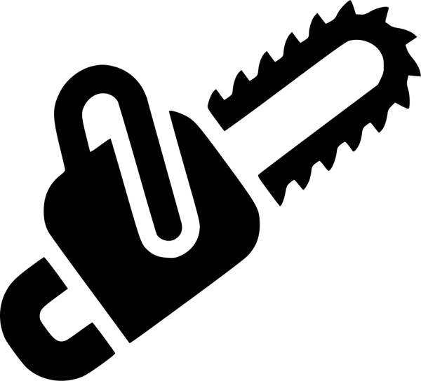 Black Chainsaw Icon PNG Transparent Background