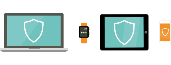 Multi-Device Cybersecurity Network PNG Transparent