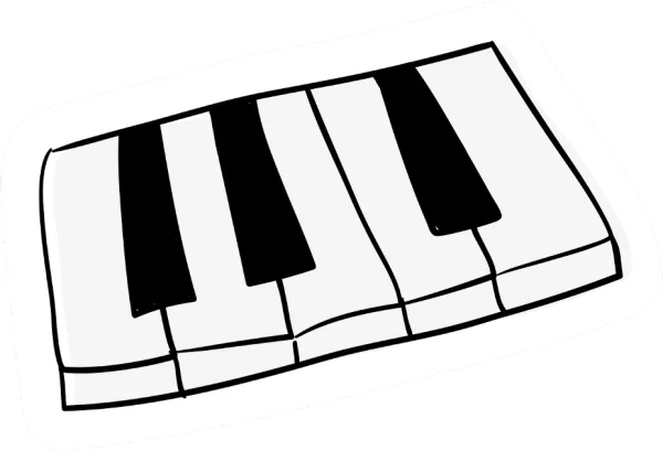 Doodle Piano Keyboard Keys PNG Transparent