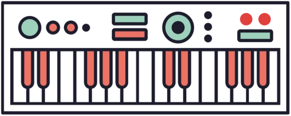 Synthesizer Keyboard Icon PNG Transparent Background