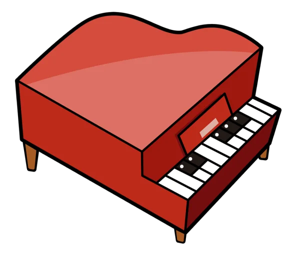 Cartoon Red Grand Piano PNG Transparent Background