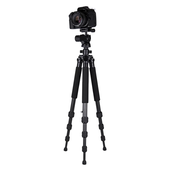 DSLR Camera on Tripod PNG Transparent Background