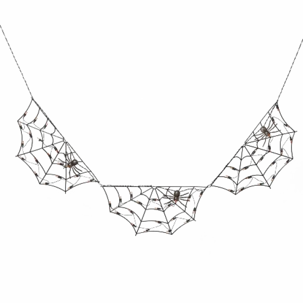 Halloween Lighted Spider Web Garland PNG