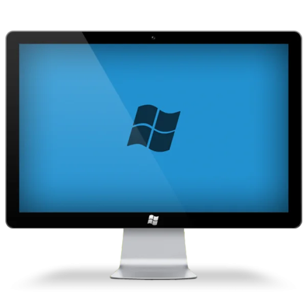 Desktop Computer Monitor with Windows Logo PNG Transparent