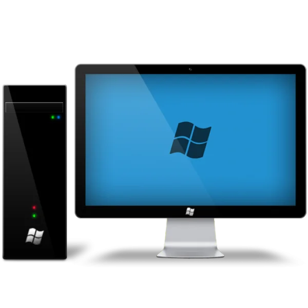 Desktop Computer Setup PNG Transparent Background