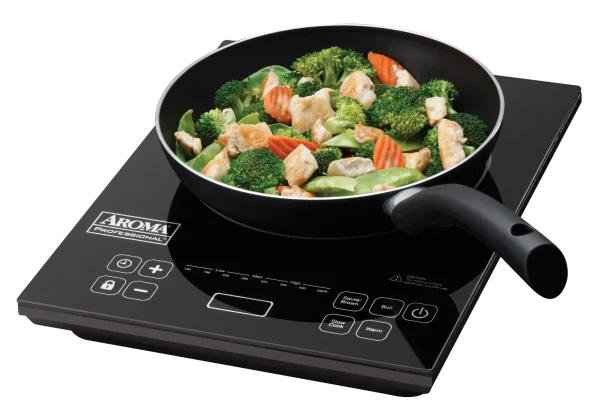Aroma Professional Induction Cooktop with Stir-fry Pan PNG