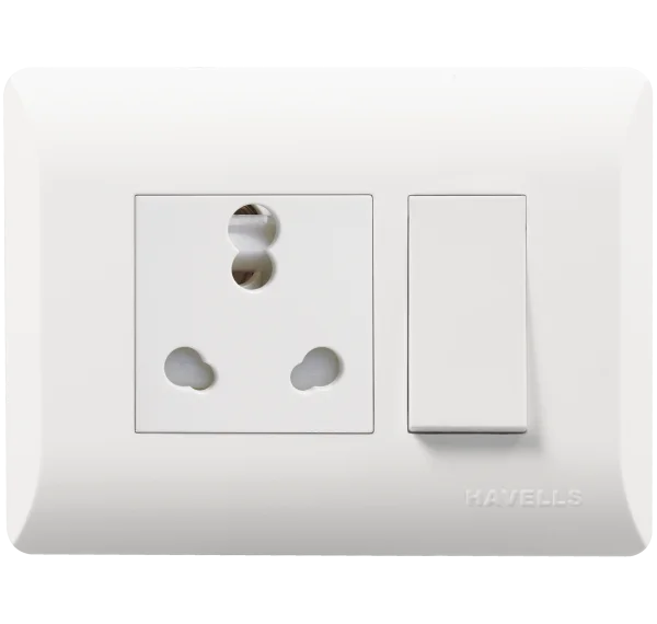 White Havells Electrical Switch and Socket PNG