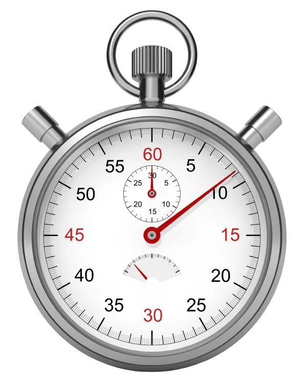 Realistic Silver Stopwatch PNG Transparent Background