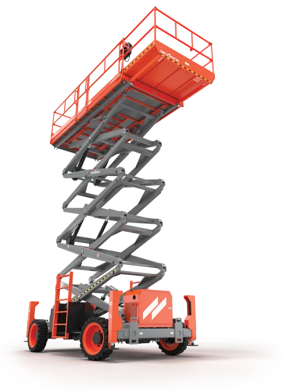 Orange Skyjack Scissor Lift PNG Transparent Background