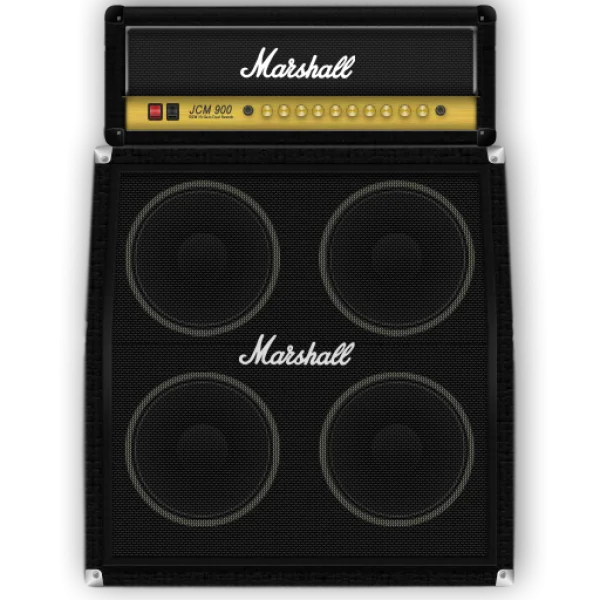 Marshall Guitar Amp and Cabinet Stack PNG Transparent Background