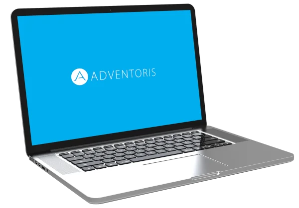 Laptop with Adventoris Logo PNG Transparent Background