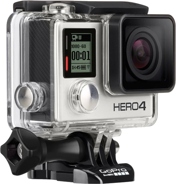 GoPro Hero 4 Camera in Transparent Case PNG
