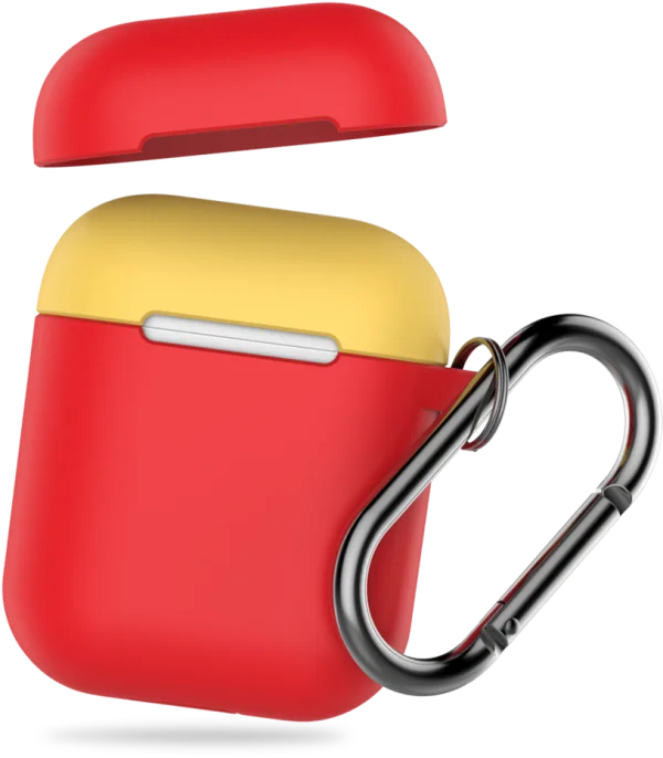 Red and Yellow AirPods Case with Carabiner PNG