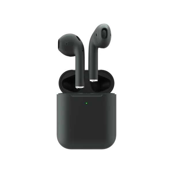 Black Wireless Earbuds in Charging Case PNG Transparent Background