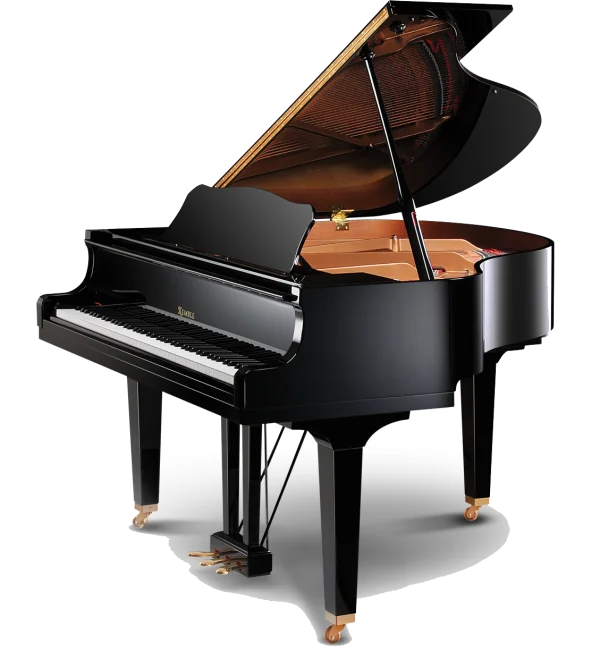 Elegant Black Grand Piano PNG Transparent
