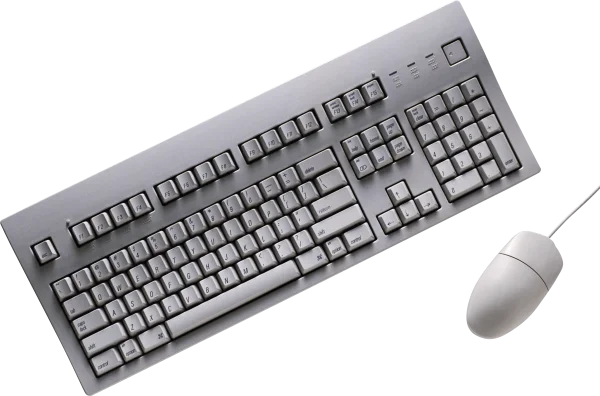 Retro Computer Keyboard and Mouse PNG