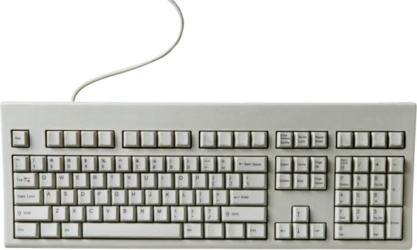 Vintage PC Keyboard PNG Transparent Background