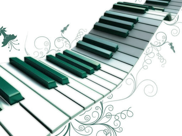 Artistic Green Piano Keyboard PNG Transparent Background