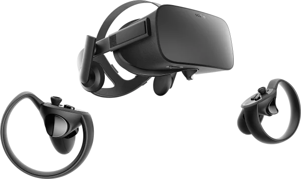 Oculus Rift VR Headset and Touch Controllers PNG