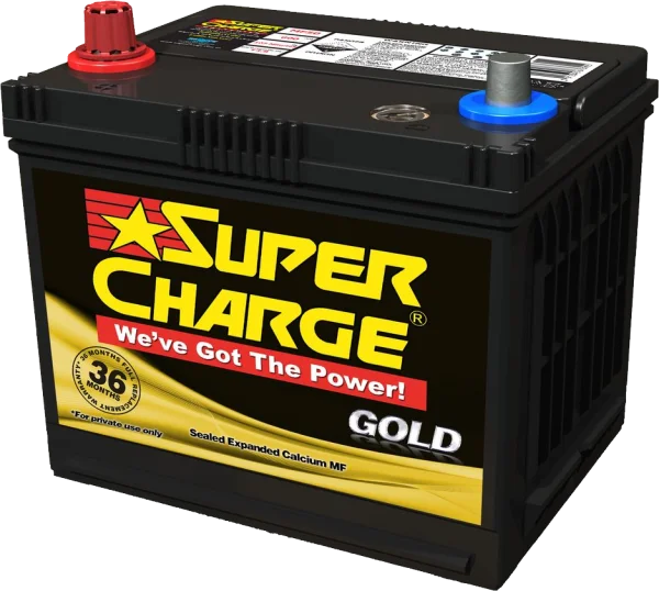 Super Charge Gold Car Battery PNG Transparent Background