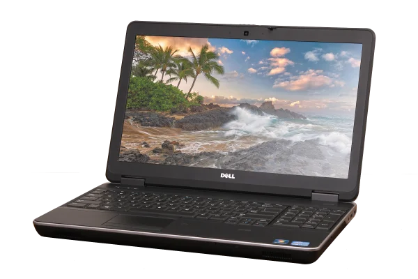 Dell Laptop with Beach Scene Screen PNG