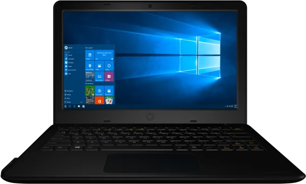 Black Laptop with Windows 10 Start Menu PNG