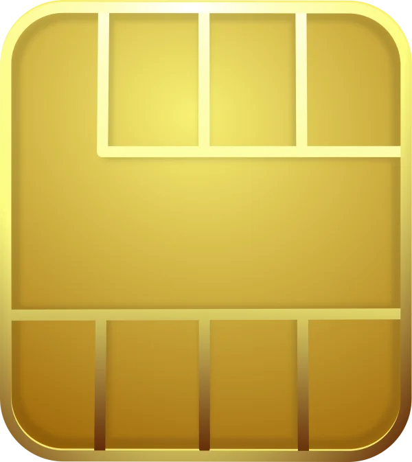 Golden SIM Card Chip PNG Transparent