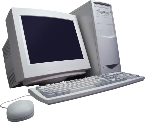 Old Desktop Computer Setup PNG Transparent Background