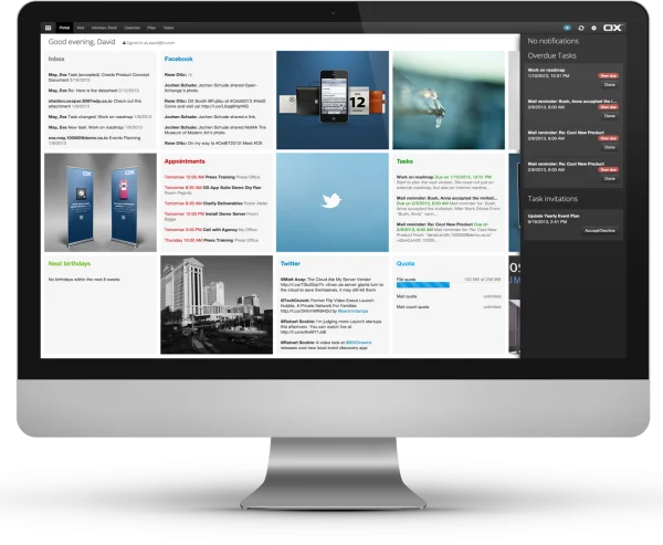 Modern Desktop Computer with Productivity Dashboard PNG