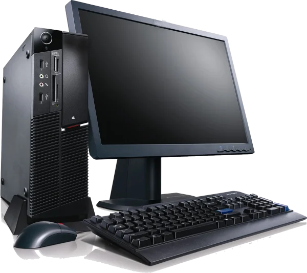 Desktop Computer Setup PNG Transparent Background
