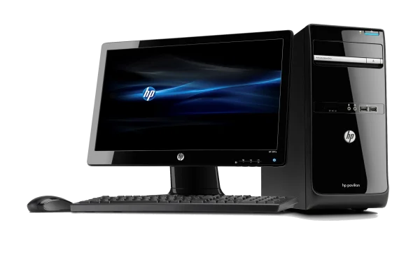 HP Desktop Computer System PNG Transparent