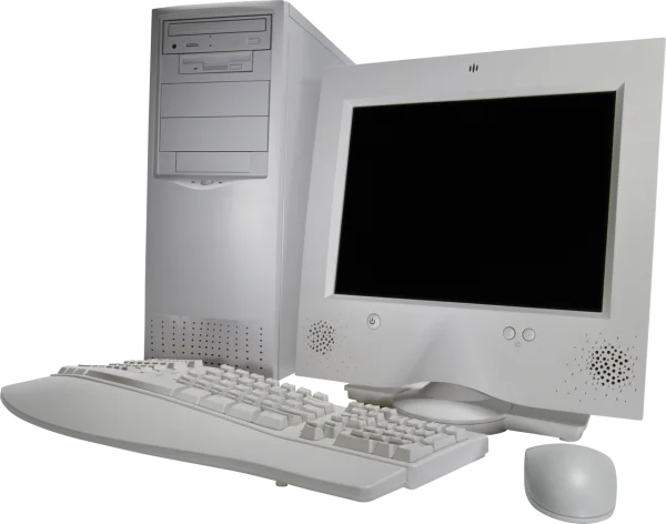 Retro Desktop Computer Setup PNG Transparent Background