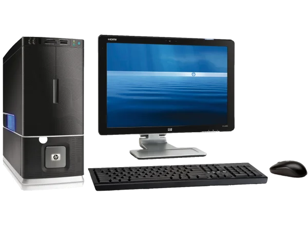 HP Desktop Computer Setup PNG Transparent Background