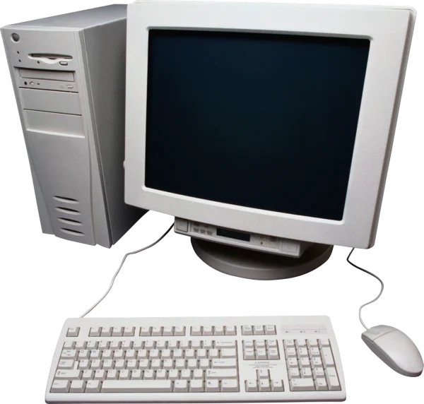 Vintage Desktop Computer Setup PNG Transparent