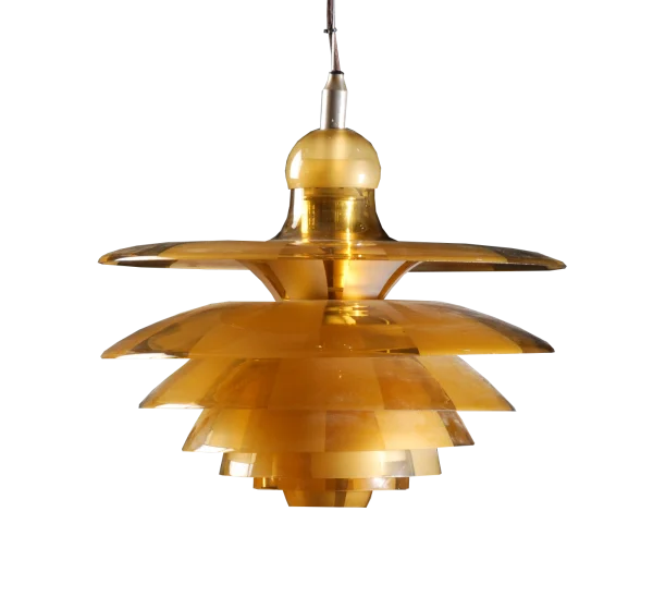 Vintage Gold Pendant Lamp PNG Transparent Background