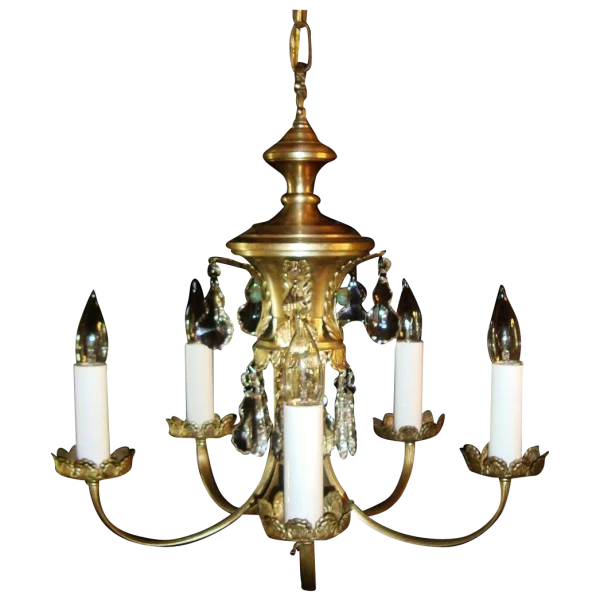 Vintage Gold Chandelier PNG Transparent Background