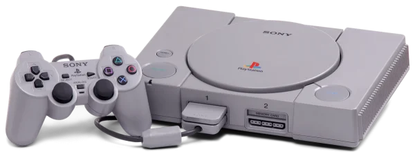 PlayStation 1 Console and Controller PNG Transparent Background
