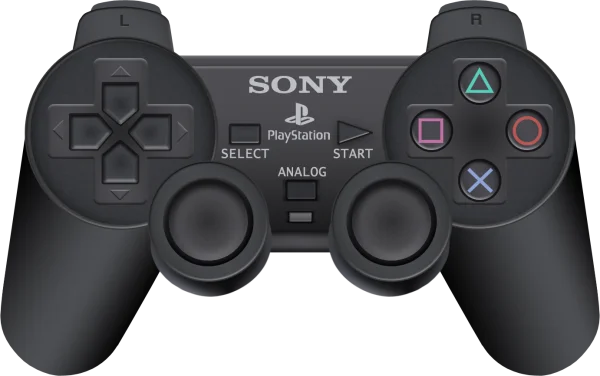 Black PlayStation Controller PNG Transparent Background