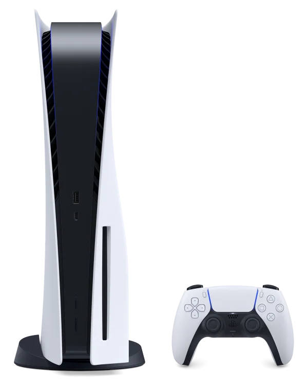 PlayStation 5 Console and DualSense Controller PNG Transparent