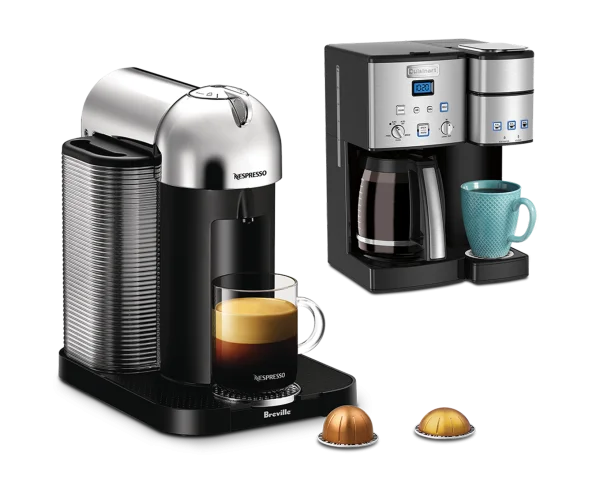 Nespresso and Cuisinart Coffee Makers PNG Transparent Background