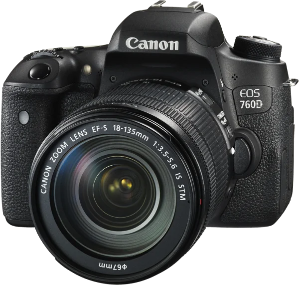 Canon EOS 760D DSLR Camera PNG Transparent Background