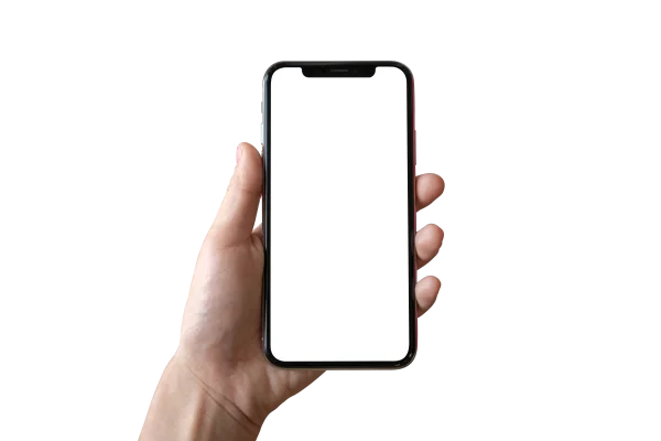 Hand Holding Smartphone Mockup PNG