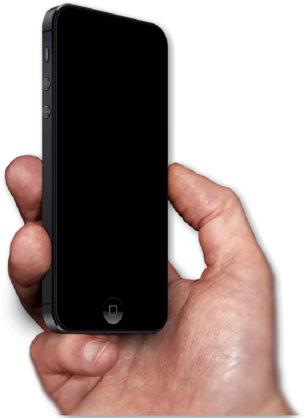 Hand Holding Black Smartphone PNG Transparent Background