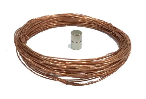 Copper Wire Coil with Magnet PNG Transparent Background