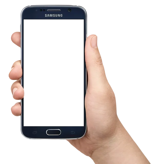 Hand Holding Samsung Smartphone Transparent PNG