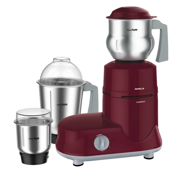 Red Havells Mixer Grinder with Jars PNG Transparent Background